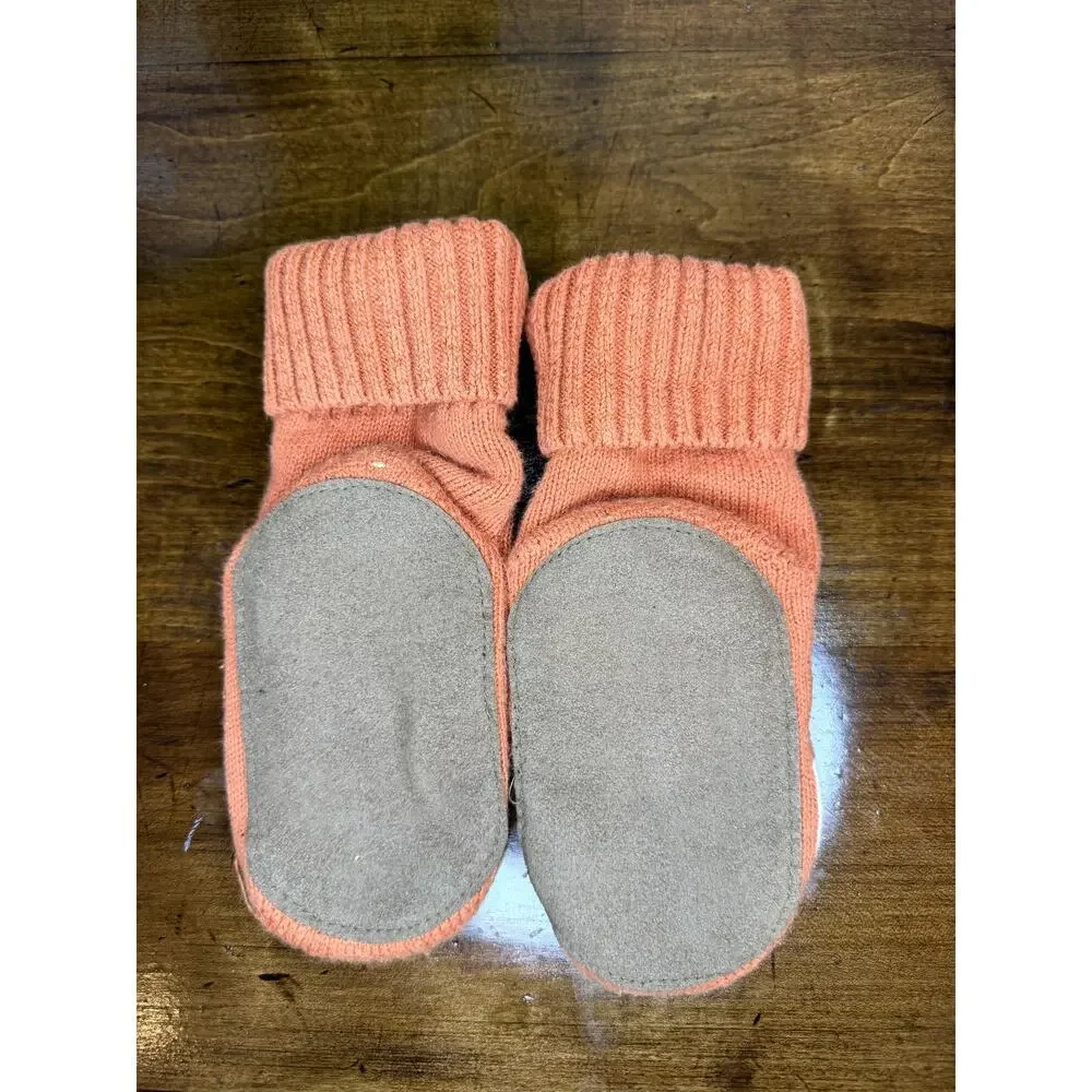 Fox Slipper Socks Cozy Knit Fleece Lined Non Slip House Shoes Cute Orange
